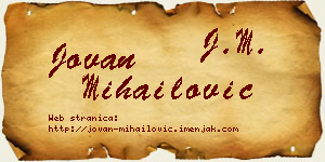 Jovan Mihailović vizit kartica